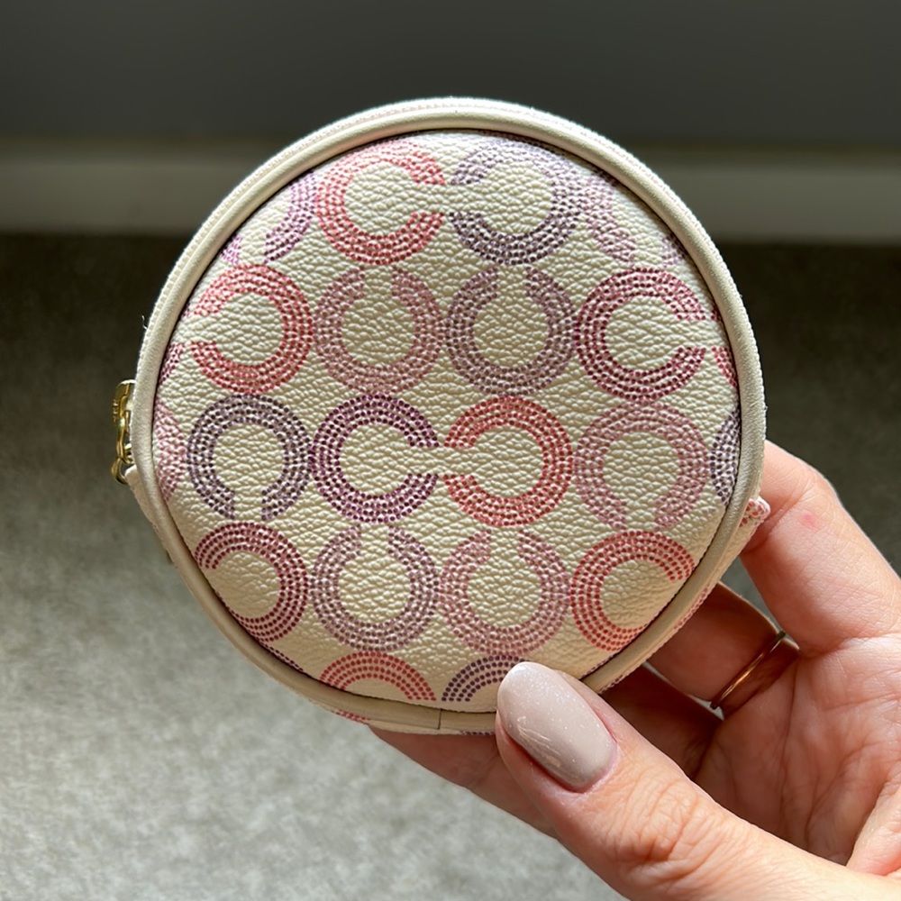 White Coach Coin Pouch | Pink and Purple Logos